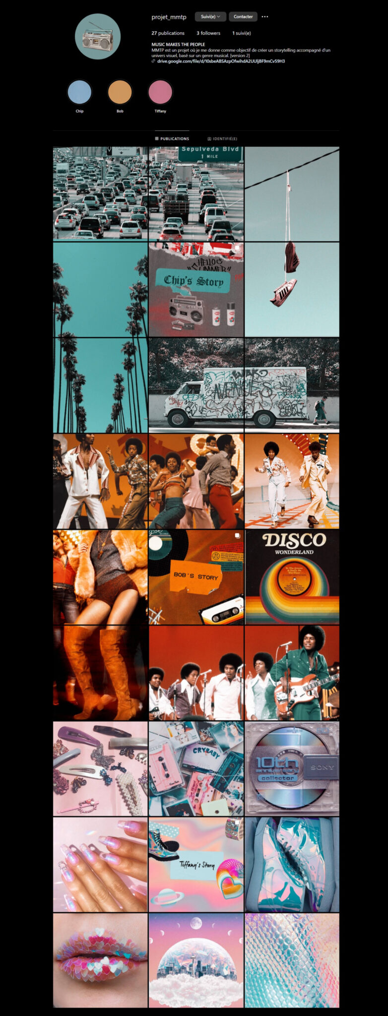 Aperçu du feed Instagram dédié au projet