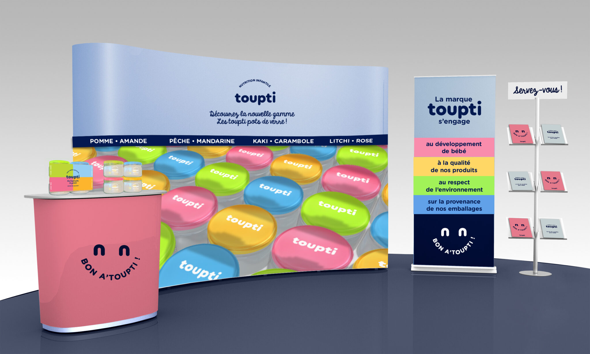 PLV — stand Toupti en point de vente